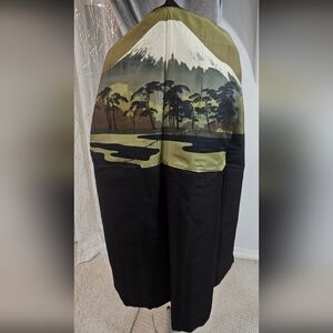 Black Mens Short Jacket/Kimono 100% Silk